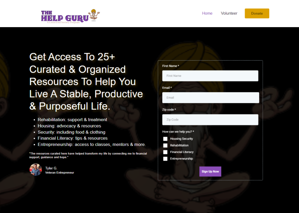 The Help Guru website