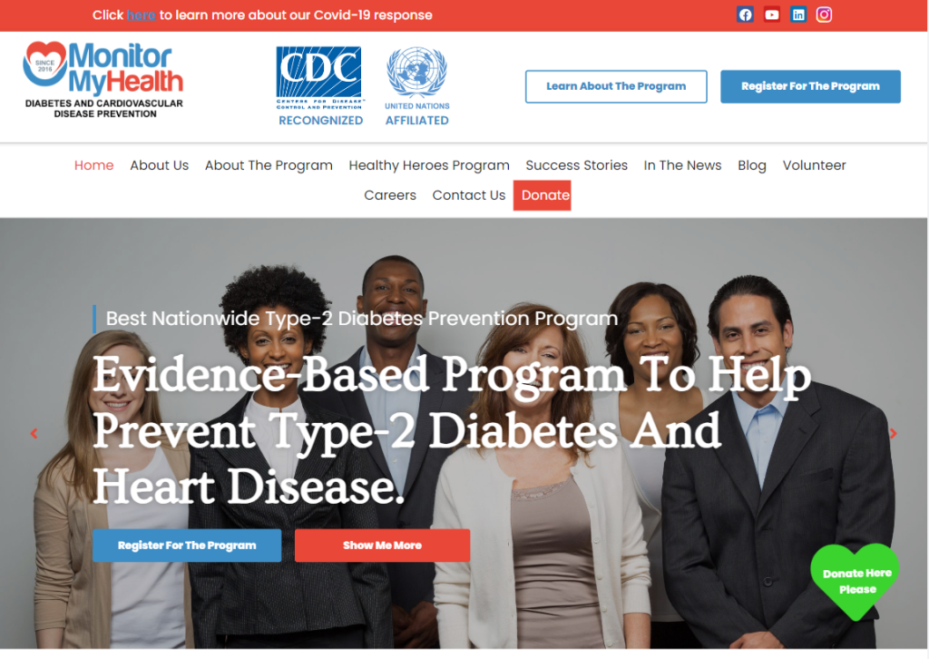 Monitor My Health website
